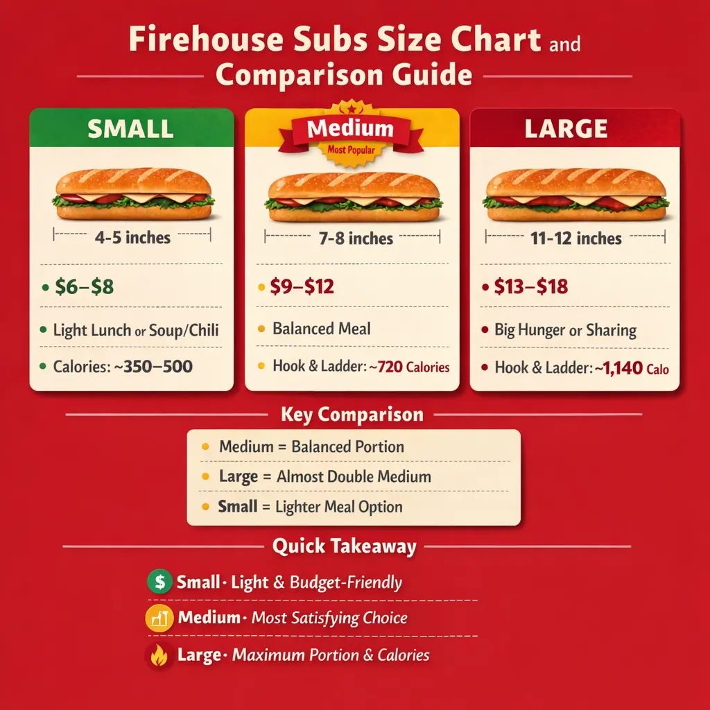 Firehouse Subs Size Chart and Comparison Guide