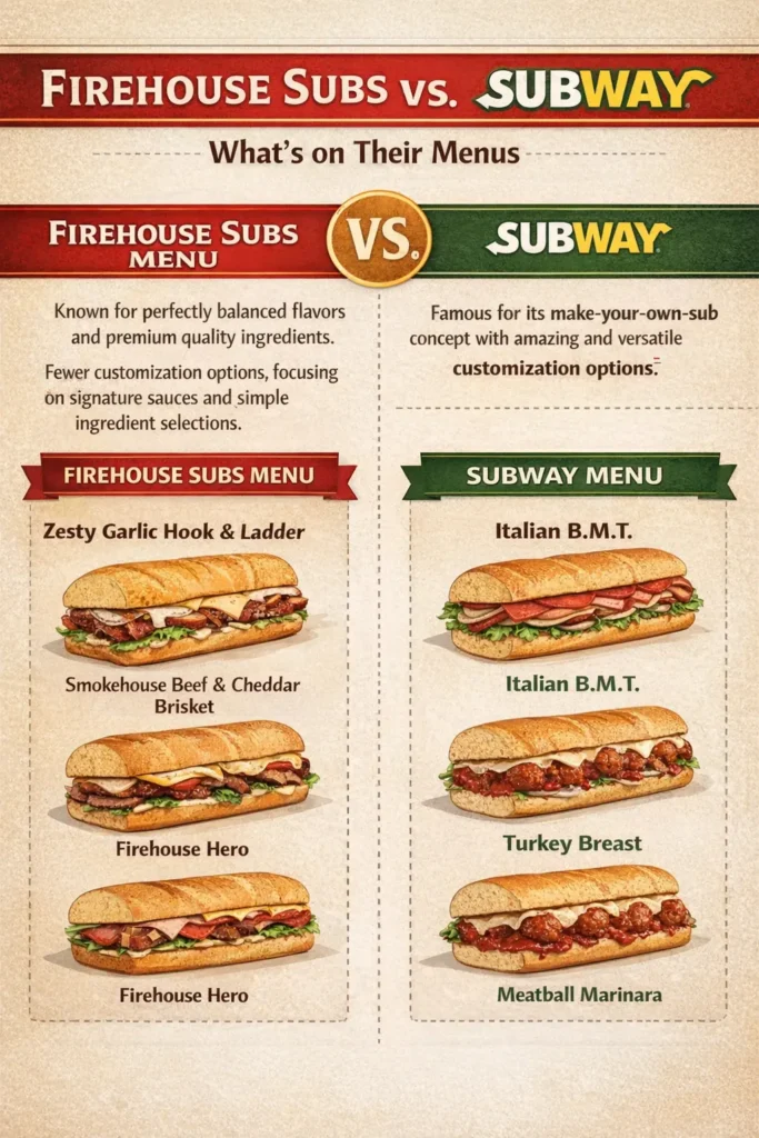 Firehouse Subs vs Subway: A Comparison of Flavour, Cost, and Quality 1 Firehouse subs vs Subway What's on Thier Menus